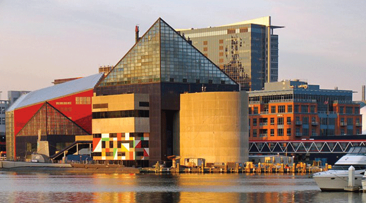 National Aquarium exterior and tanks