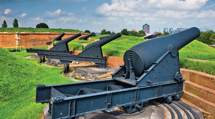 Fort McHenry grounds and flag